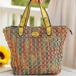 Juicy Couture Straw Mini Tote Bag Y2K Vintage